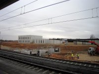 Stavba podchodu k novým nástupištím v Albacete v únoru 2010.