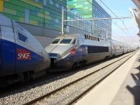Odjezd TGV z Perpignanu do francouzského vnitrozemí.