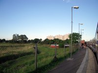 Stanice Ing. Castello, lze vidět nástupiště stanice Km 12 větve Aldo Bonzi - P. A.